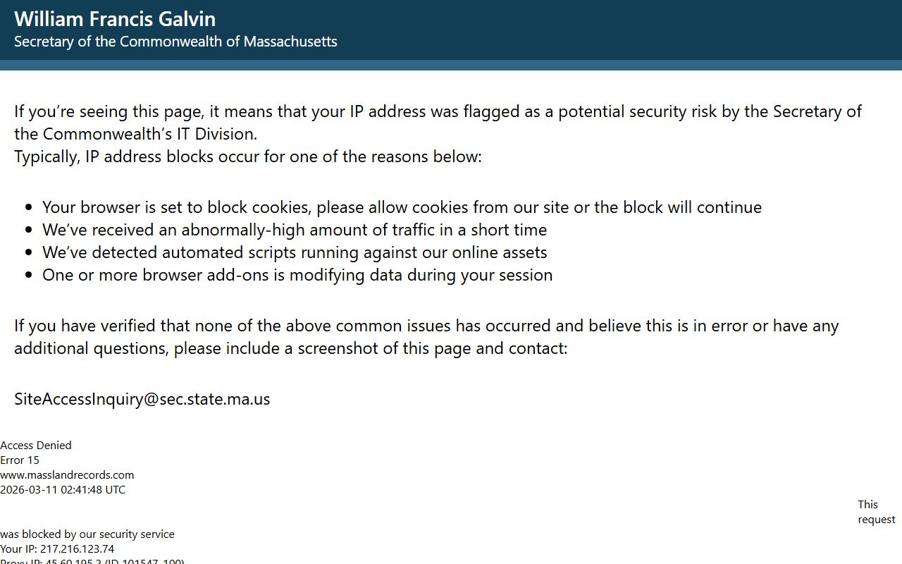 Middlesex County North land records search portal for unclaimed money research